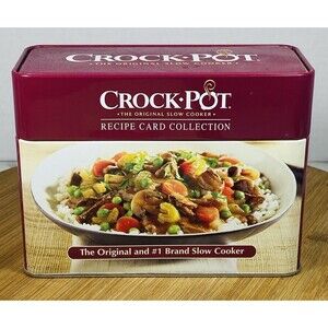 Crock Pot Recipe Card Collection Tin Keepsake Box 76 Recipes Cards & 24 Blank